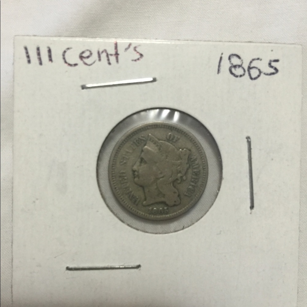 1865 III Cents - silver